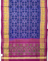Pink & Blue Manekchowk Designer Patola Saree - SindhoiPatolaArt