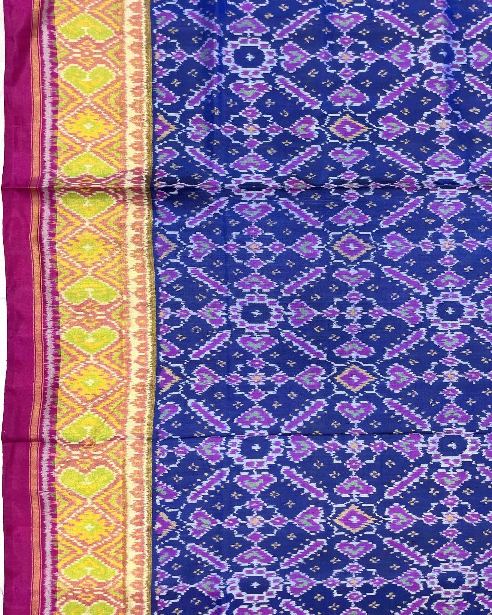 Pink & Blue Manekchowk Designer Patola Saree - SindhoiPatolaArt