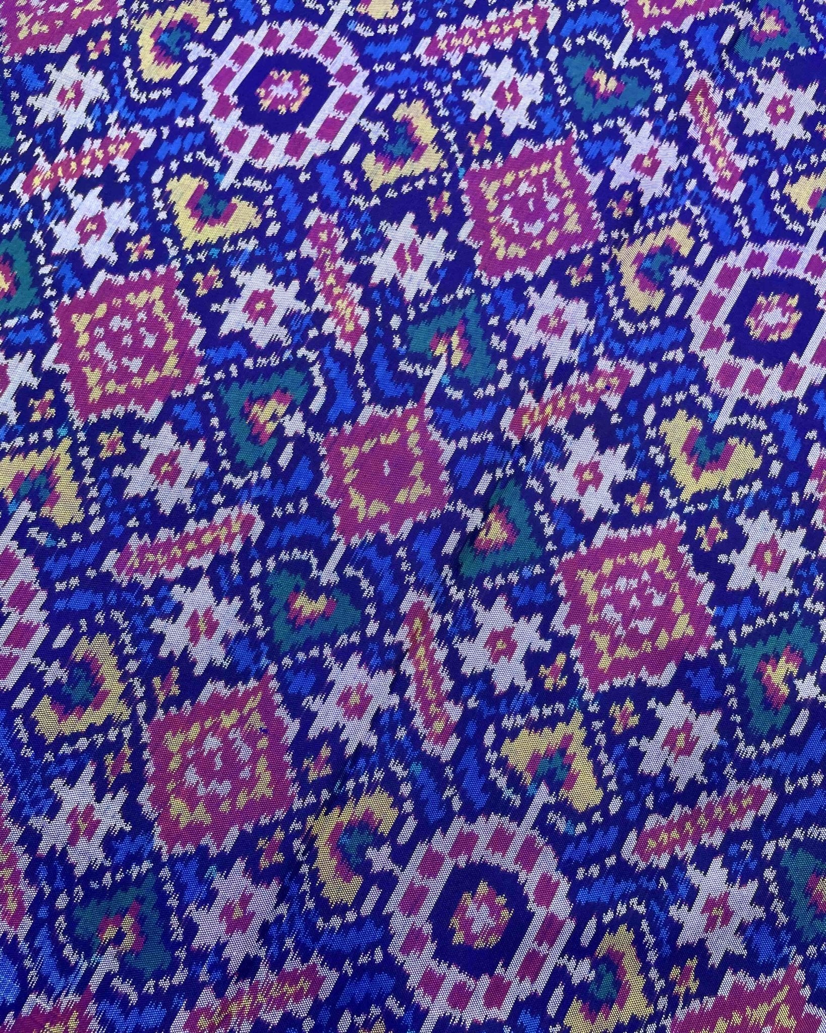 Pink & Blue Manekchowk Patola Saree - SindhoiPatolaArt