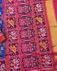 Pink & Blue Manekchowk Patola Saree - SindhoiPatolaArt