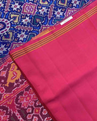 Pink & Blue Manekchowk Patola Saree - SindhoiPatolaArt