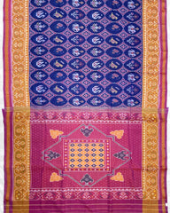 Pink & Blue Narikunj Circle Designer Patola Saree - SindhoiPatolaArt