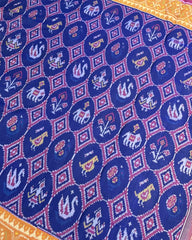 Pink & Blue Narikunj Circle Designer Patola Saree - SindhoiPatolaArt