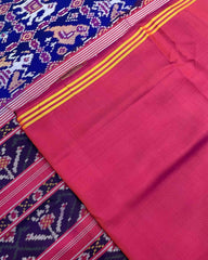 Pink & Blue Narikunj Patola Saree - SindhoiPatolaArt