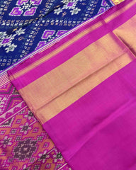 Pink & Blue Panchanda Designer Patola Saree - SindhoiPatolaArt