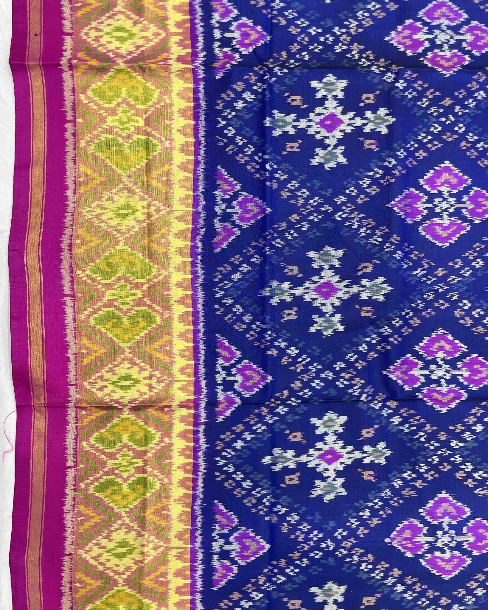 Pink & Blue Panchanda Designer Patola Saree - SindhoiPatolaArt