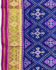 Pink & Blue Panchanda Designer Patola Saree - SindhoiPatolaArt