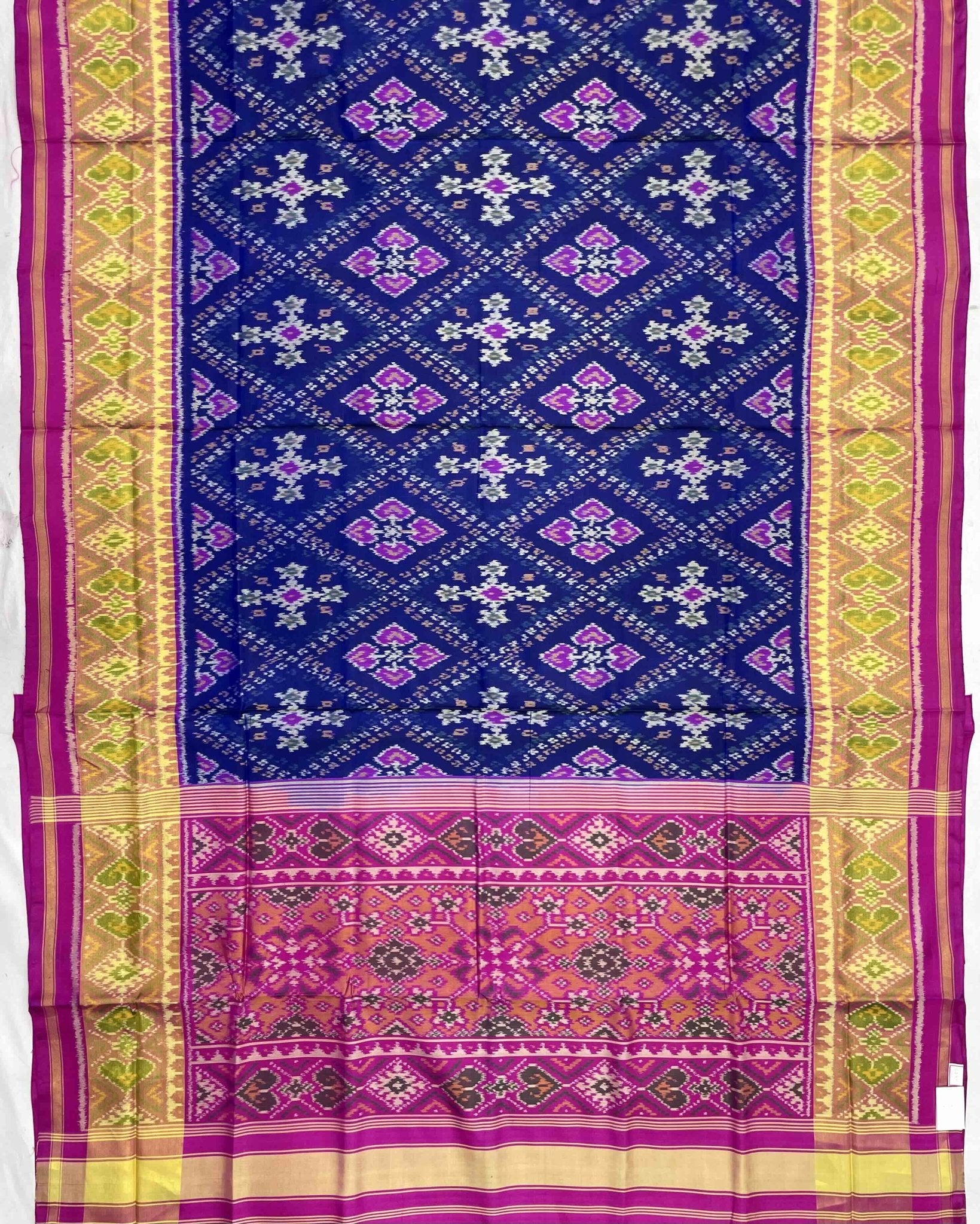 Pink & Blue Panchanda Designer Patola Saree - SindhoiPatolaArt