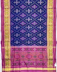 Pink & Blue Panchanda Designer Patola Saree - SindhoiPatolaArt