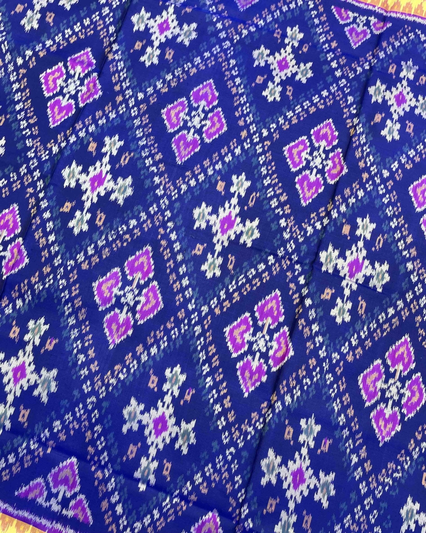 Pink & Blue Panchanda Designer Patola Saree - SindhoiPatolaArt