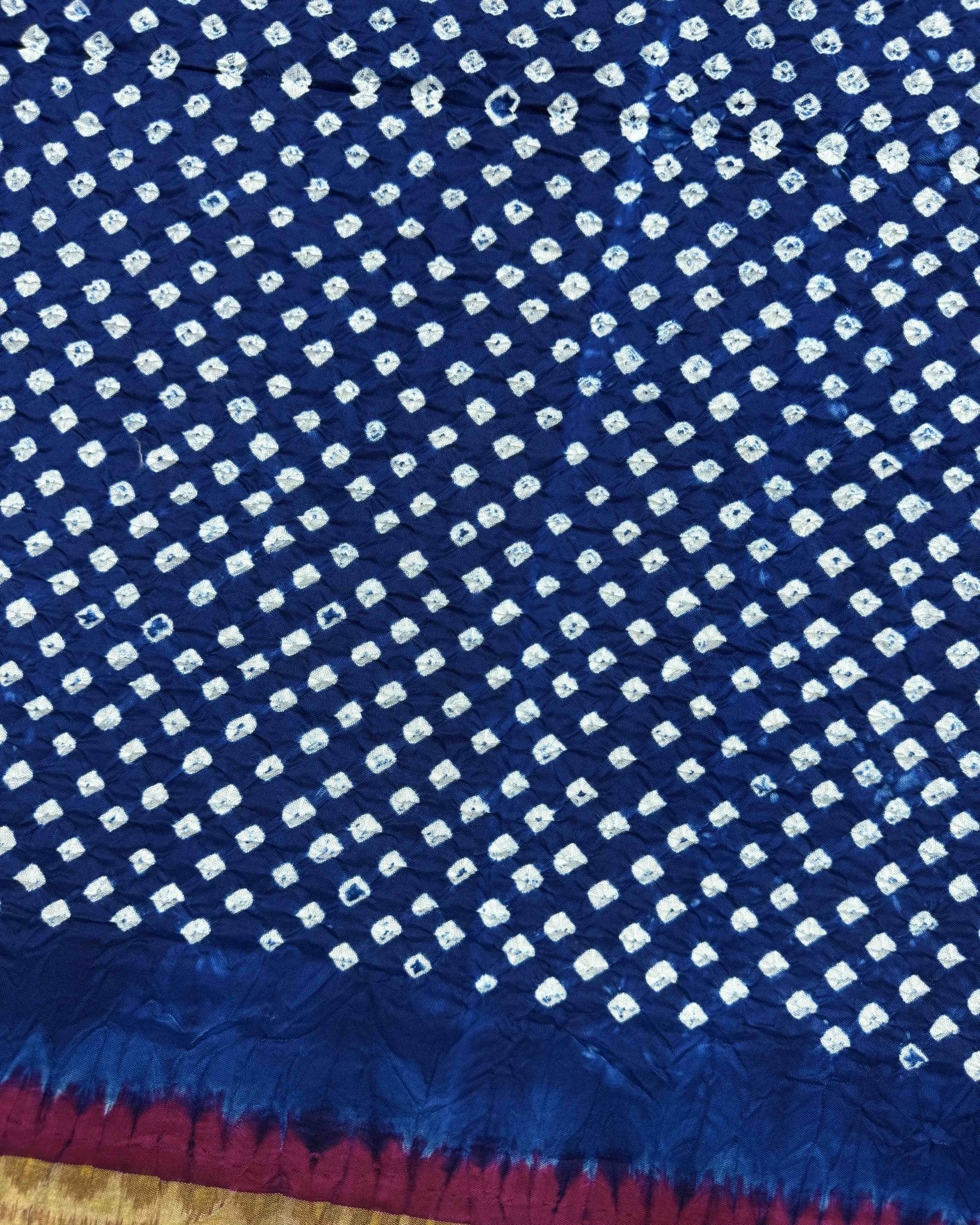 Pink & Blue Patola Bandhani Saree - SindhoiPatolaArt