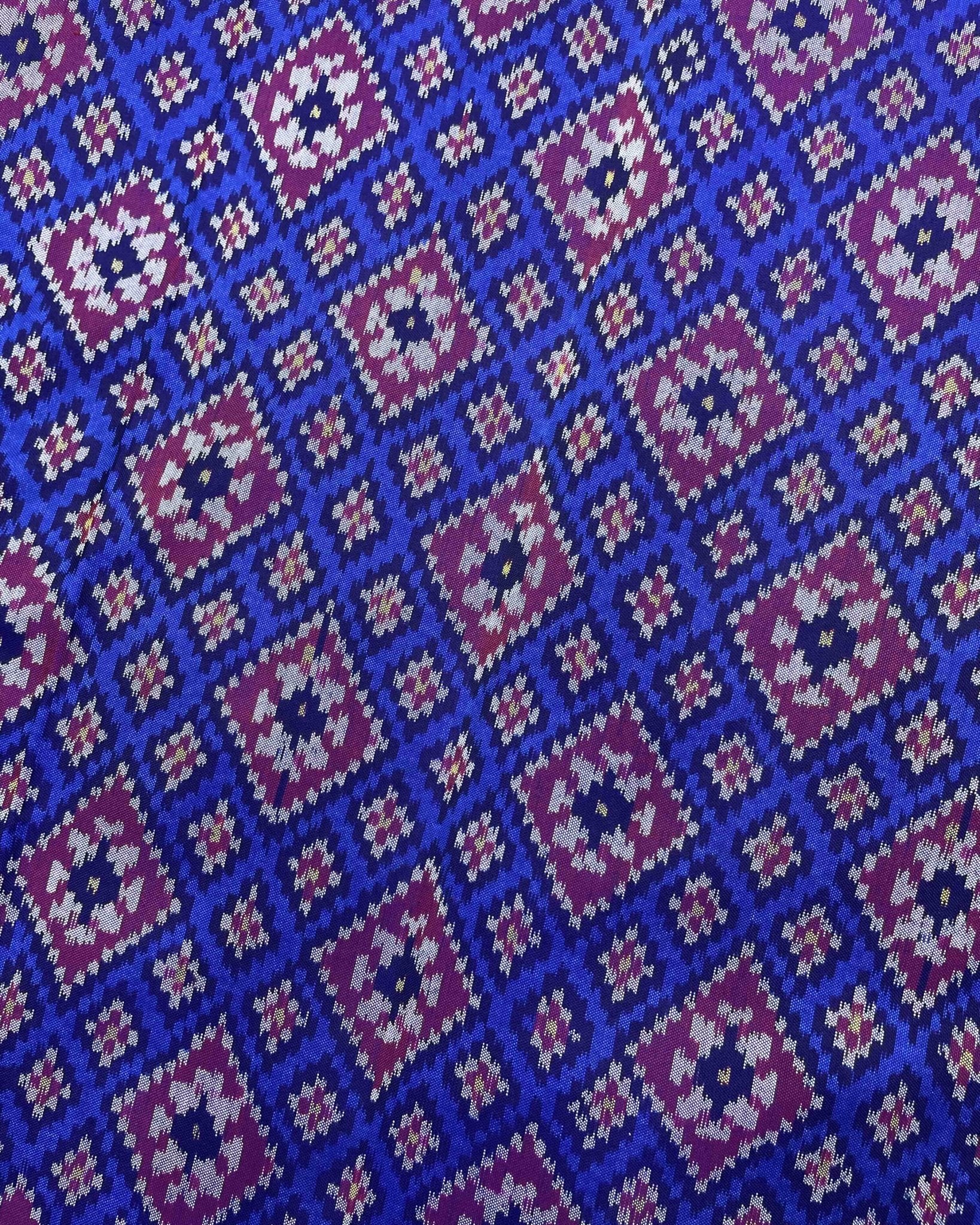 Pink & Blue Small Panchanda Patola Saree - SindhoiPatolaArt
