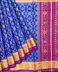 Pink & Blue Solsitara Design Patola Saree - SindhoiPatolaArt