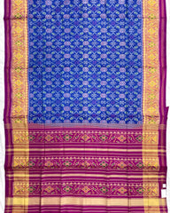 Pink & Blue Solsitara Design Patola Saree - SindhoiPatolaArt