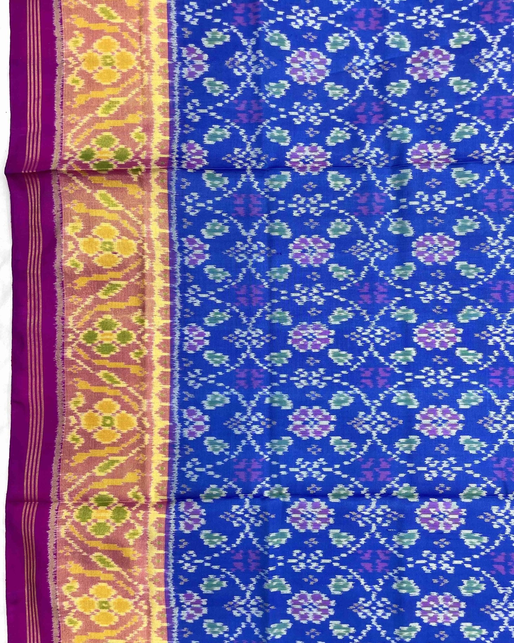 Pink & Blue Solsitara Design Patola Saree - SindhoiPatolaArt