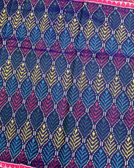 Pink & Blue with Multicolour Fancy Leave Patola Saree - SindhoiPatolaArt