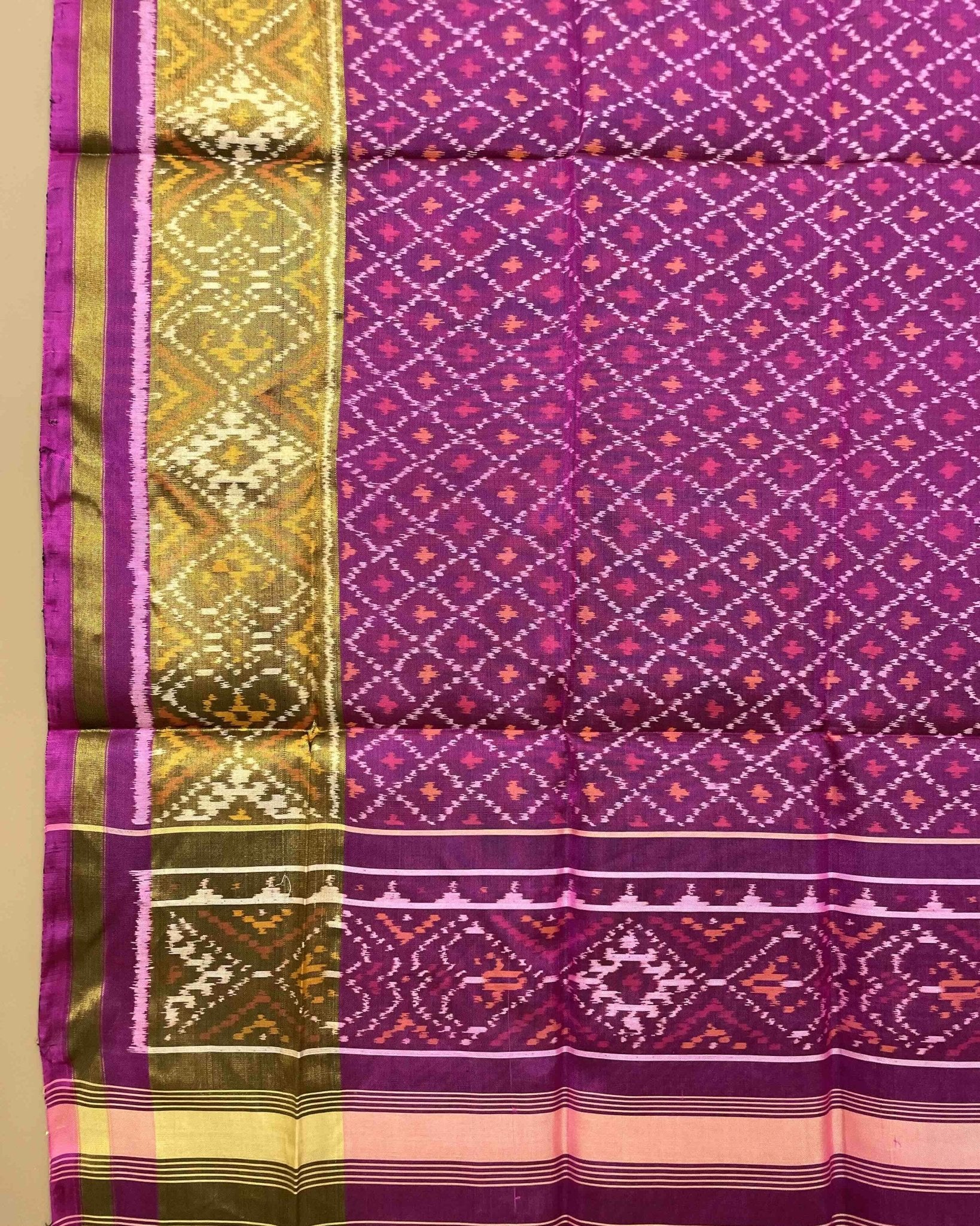 Pink Booty Designer Patola Dupatta - SindhoiPatolaArt