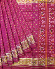 Pink Booty Patola Saree - SindhoiPatolaArt