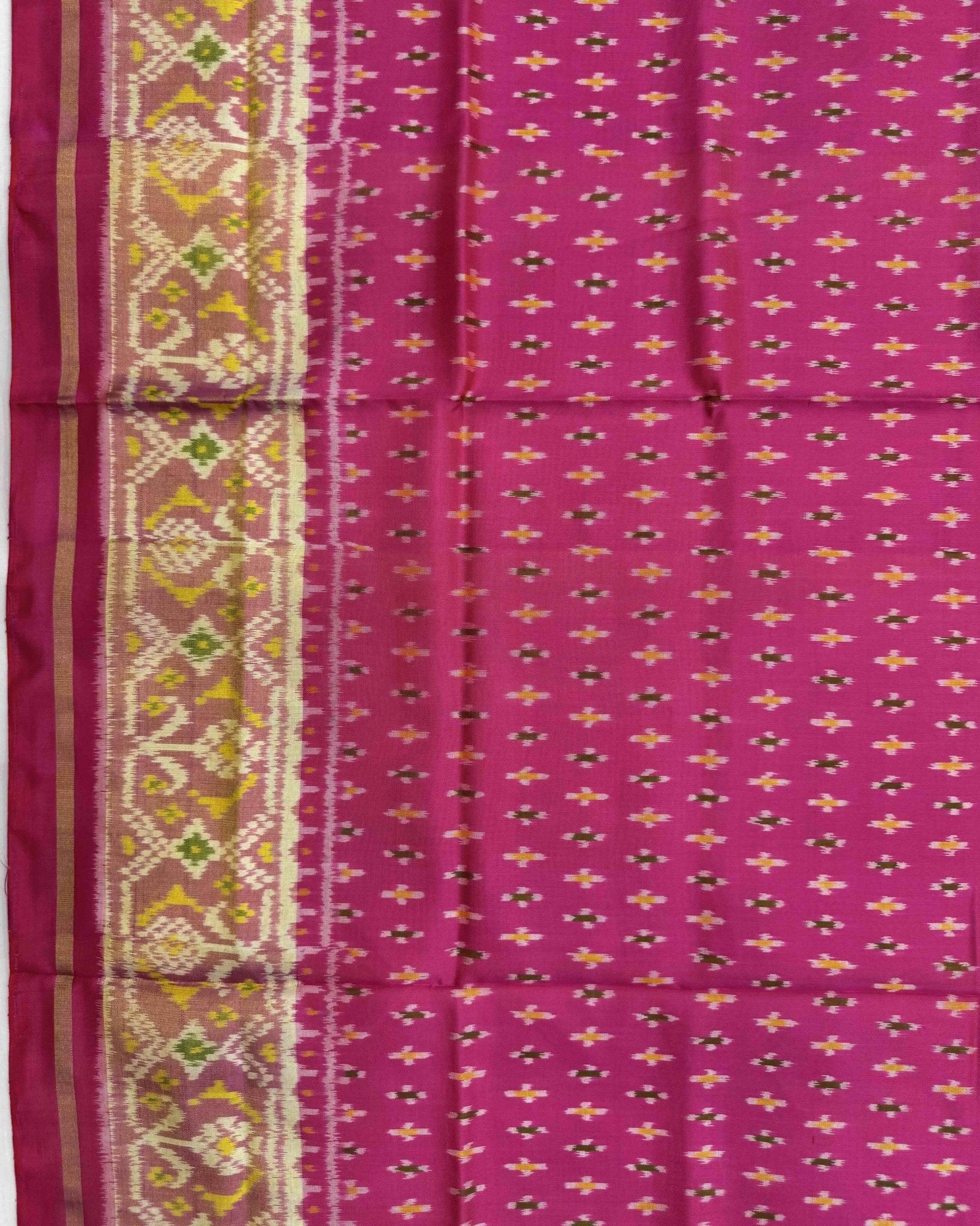 Pink Booty Patola Saree - SindhoiPatolaArt