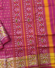 Pink Booty Patola Saree - SindhoiPatolaArt
