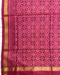 Pink Buttoful Design Patola Dupatta - SindhoiPatolaArt