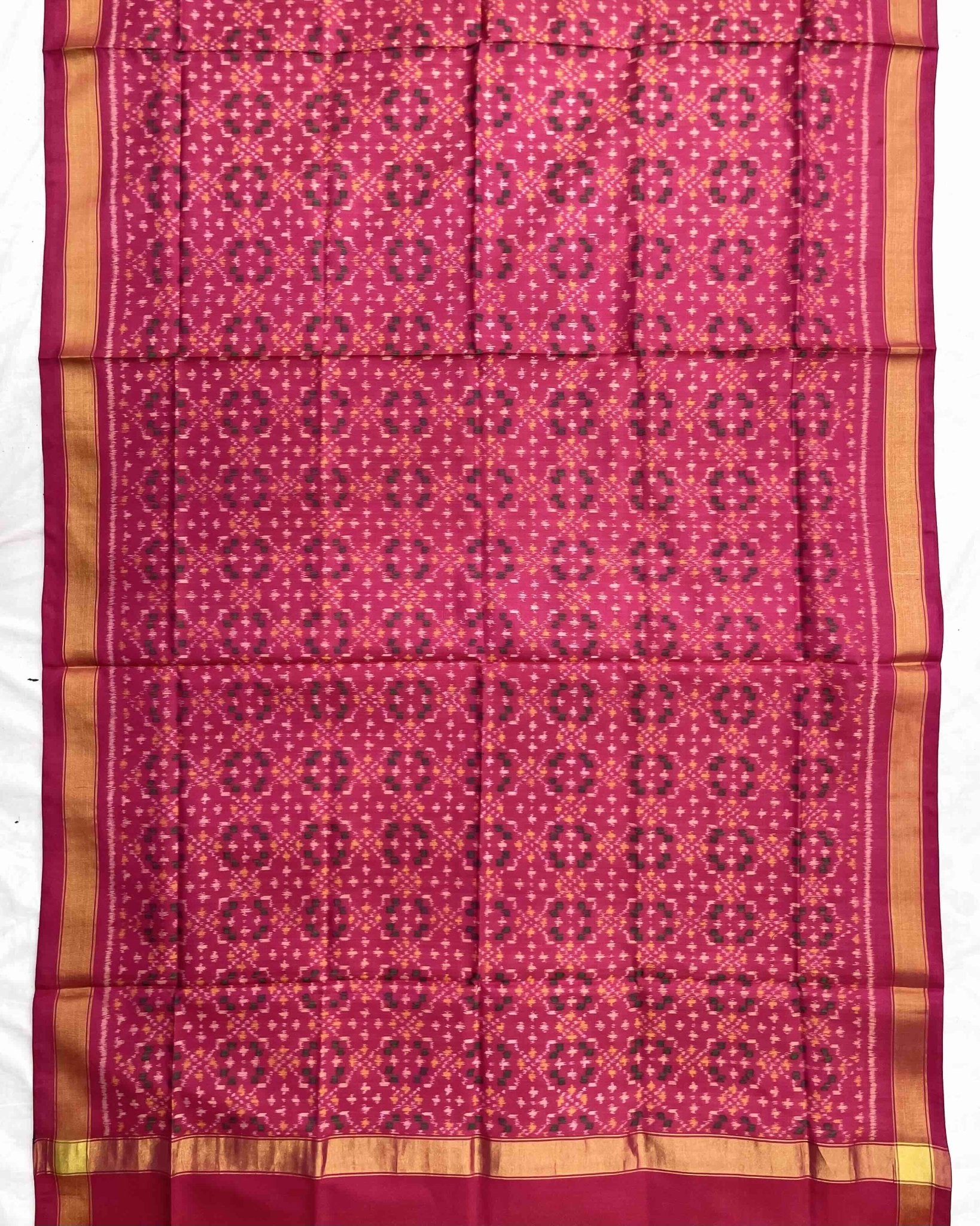 Pink Buttoful Design Patola Dupatta - SindhoiPatolaArt