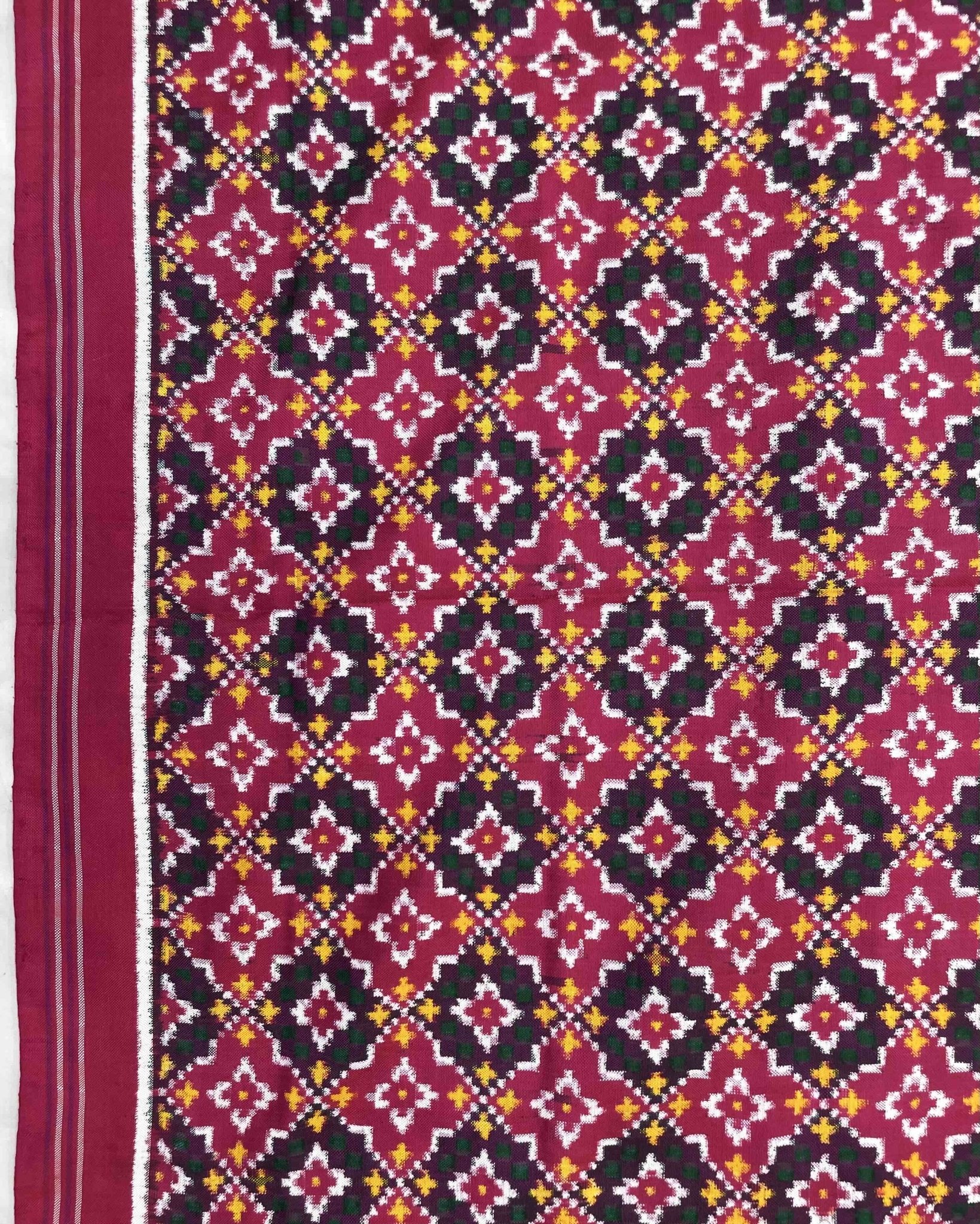Pink Buttonful Design Patola Dupatta - SindhoiPatolaArt