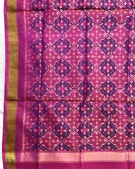 Pink Buttonful Design Patola Dupatta - SindhoiPatolaArt
