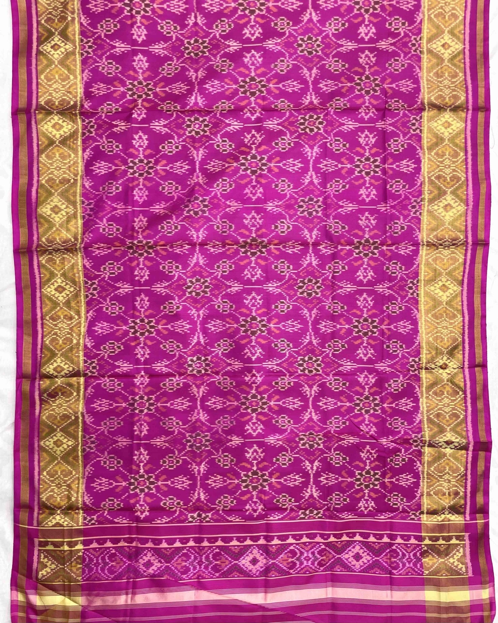 Pink Chhabdi Patola Dupatta - SindhoiPatolaArt