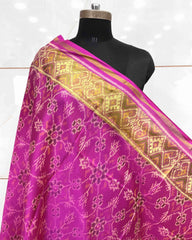 Pink Chhabdi Patola Dupatta - SindhoiPatolaArt