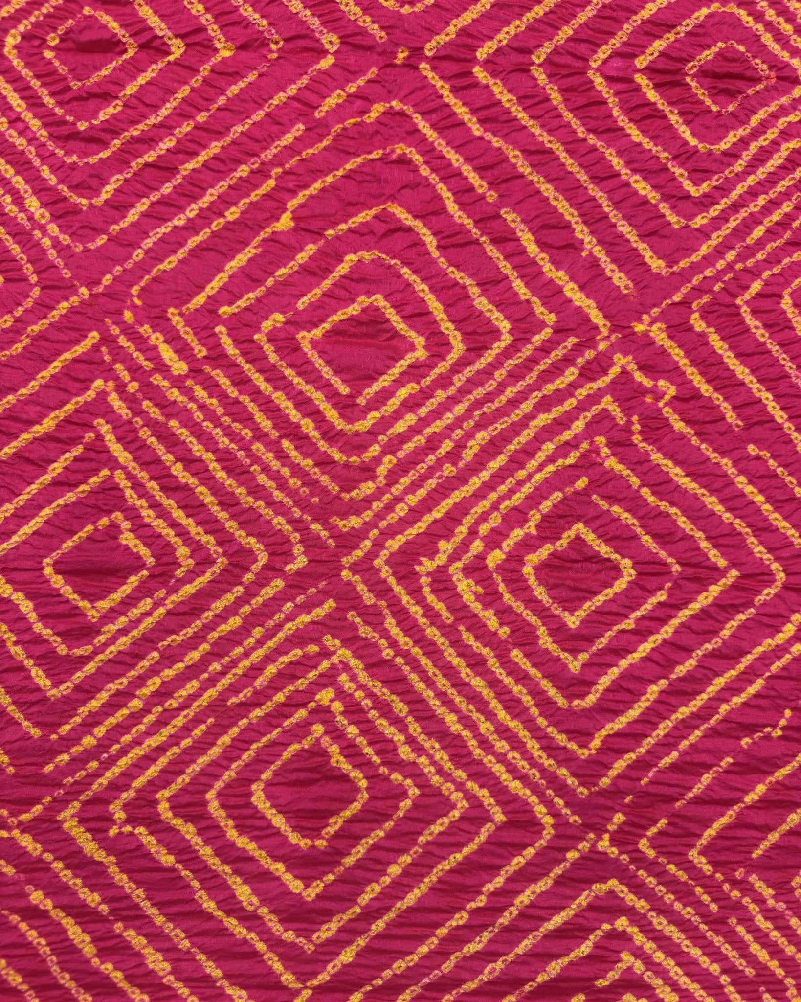 Pink Chiniya Bandhani Saree - SindhoiPatolaArt