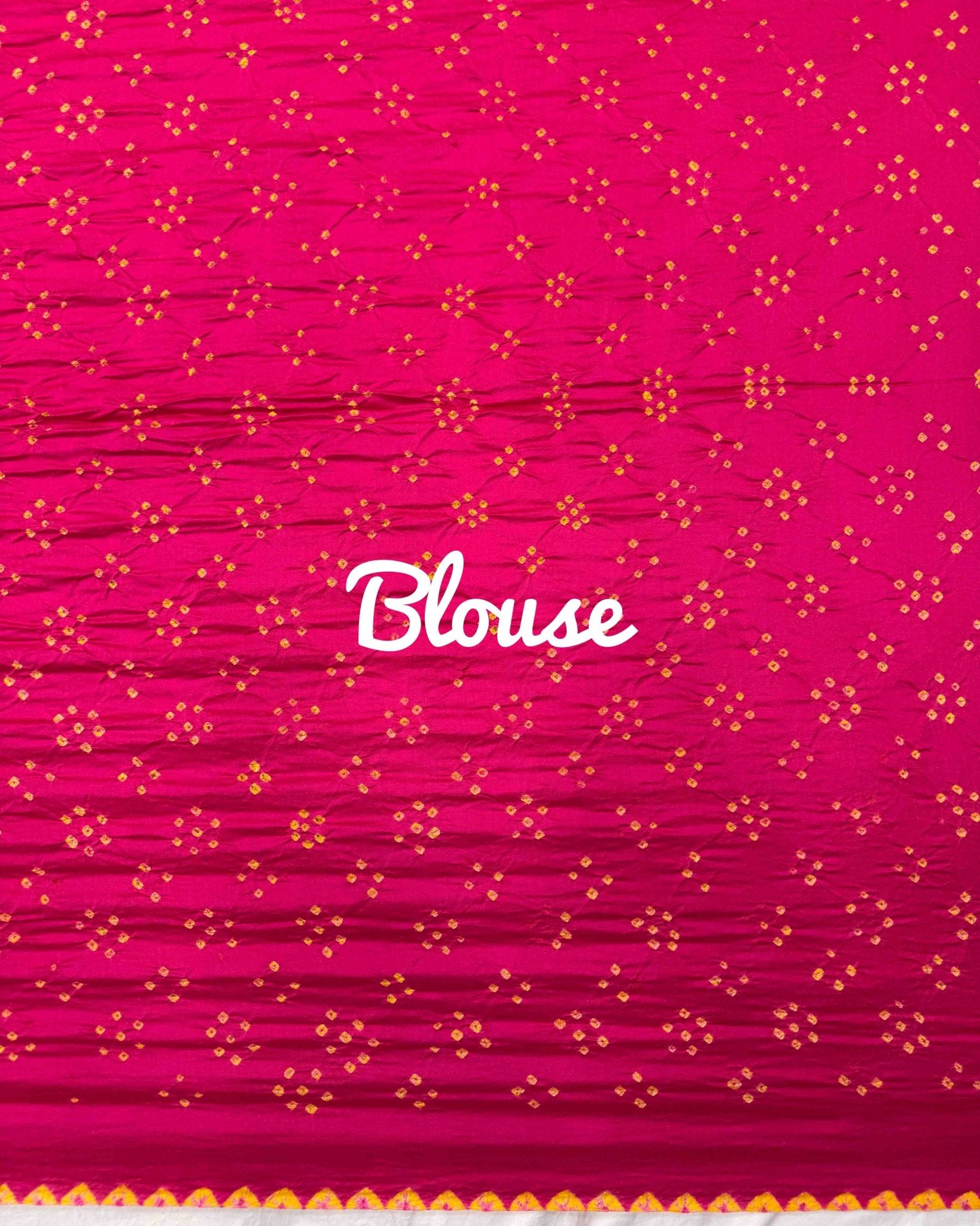 Pink Chiniya Bandhani Saree - SindhoiPatolaArt