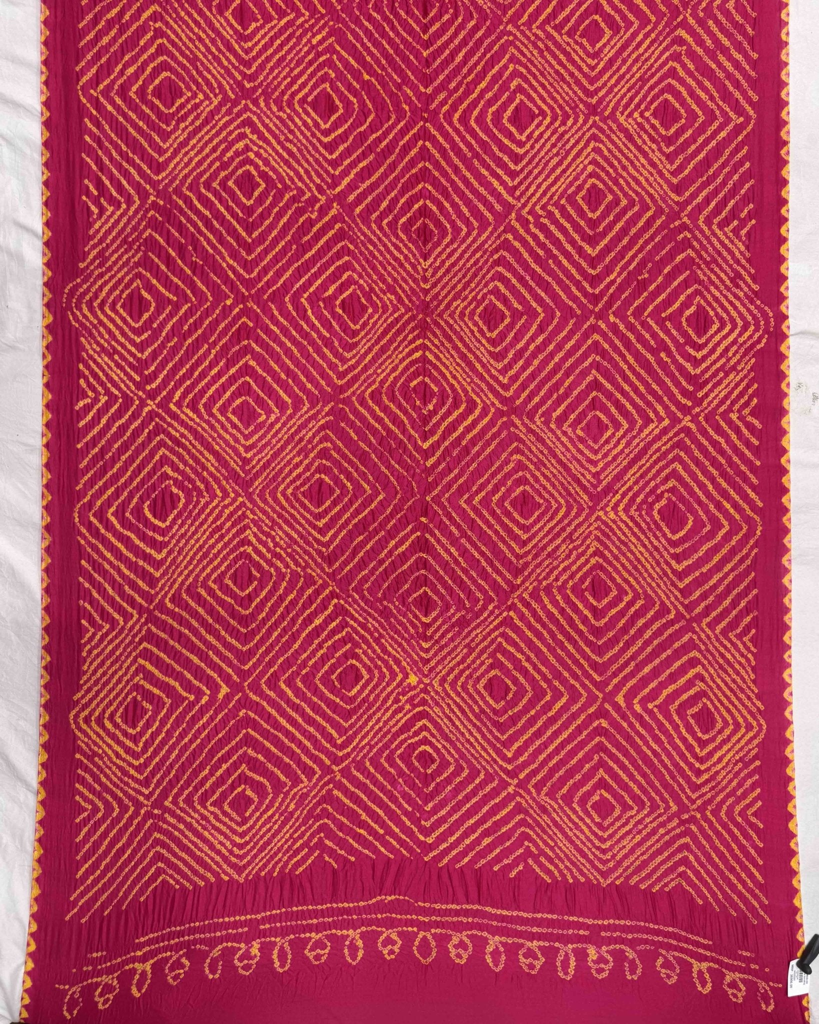 Pink Chiniya Bandhani Saree - SindhoiPatolaArt