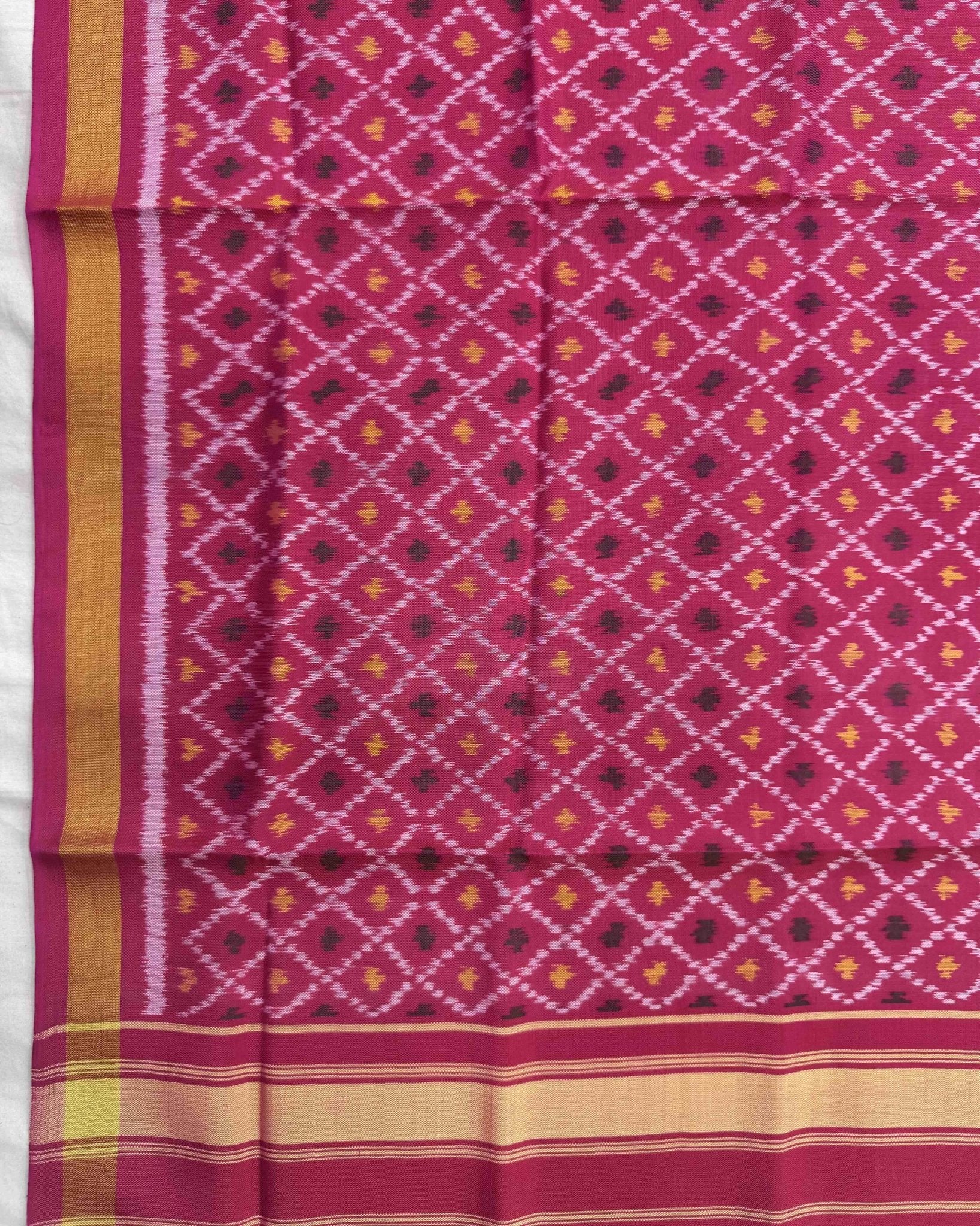 Pink DaramBhatt Patola Dupatta - SindhoiPatolaArt