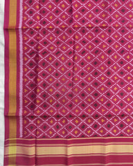Pink DaramBhatt Patola Dupatta - SindhoiPatolaArt