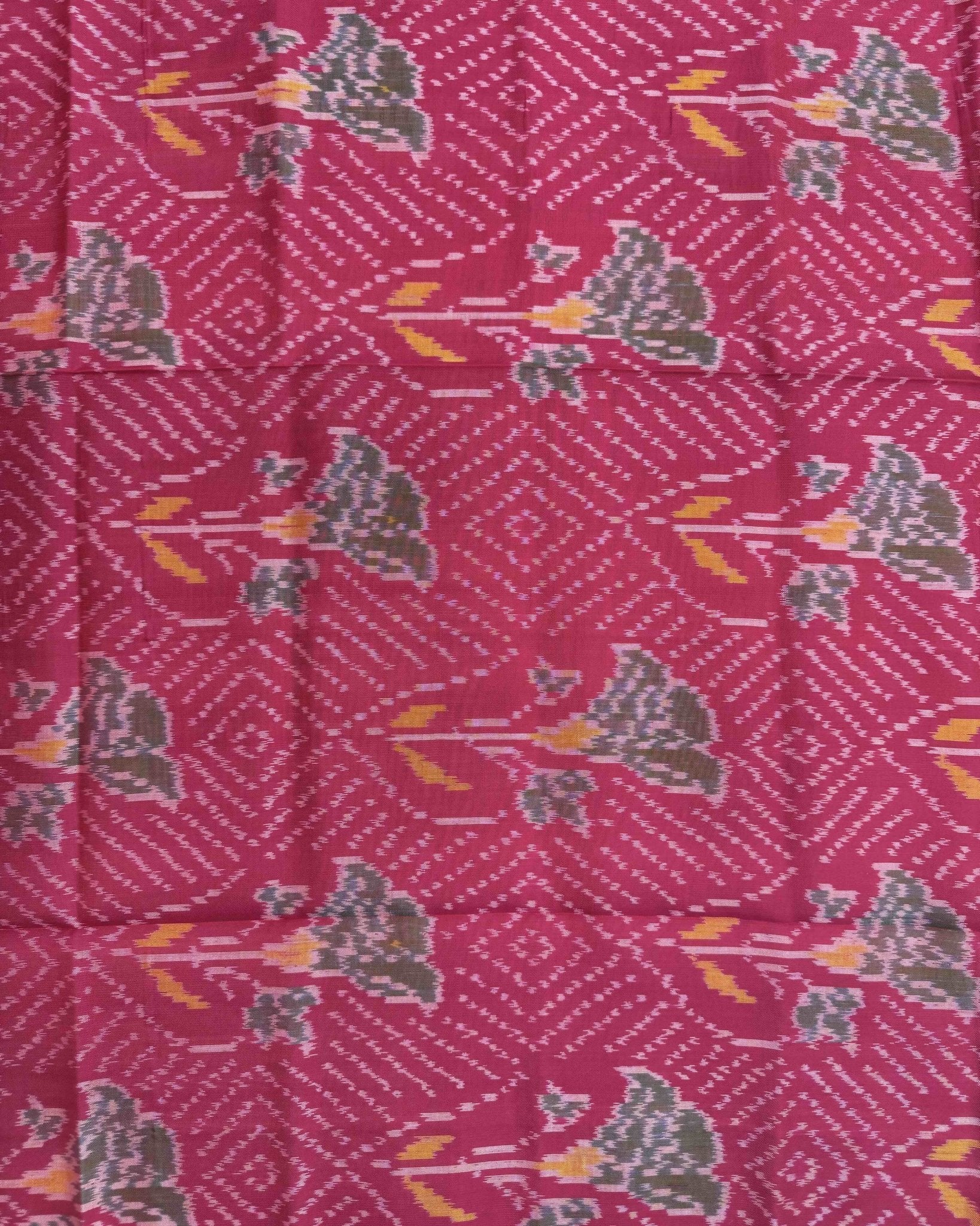 Pink Fancy Flower Patola Dupatta - SindhoiPatolaArt
