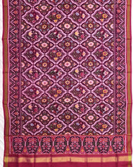 Pink Flower Patola Dupatta - SindhoiPatolaArt