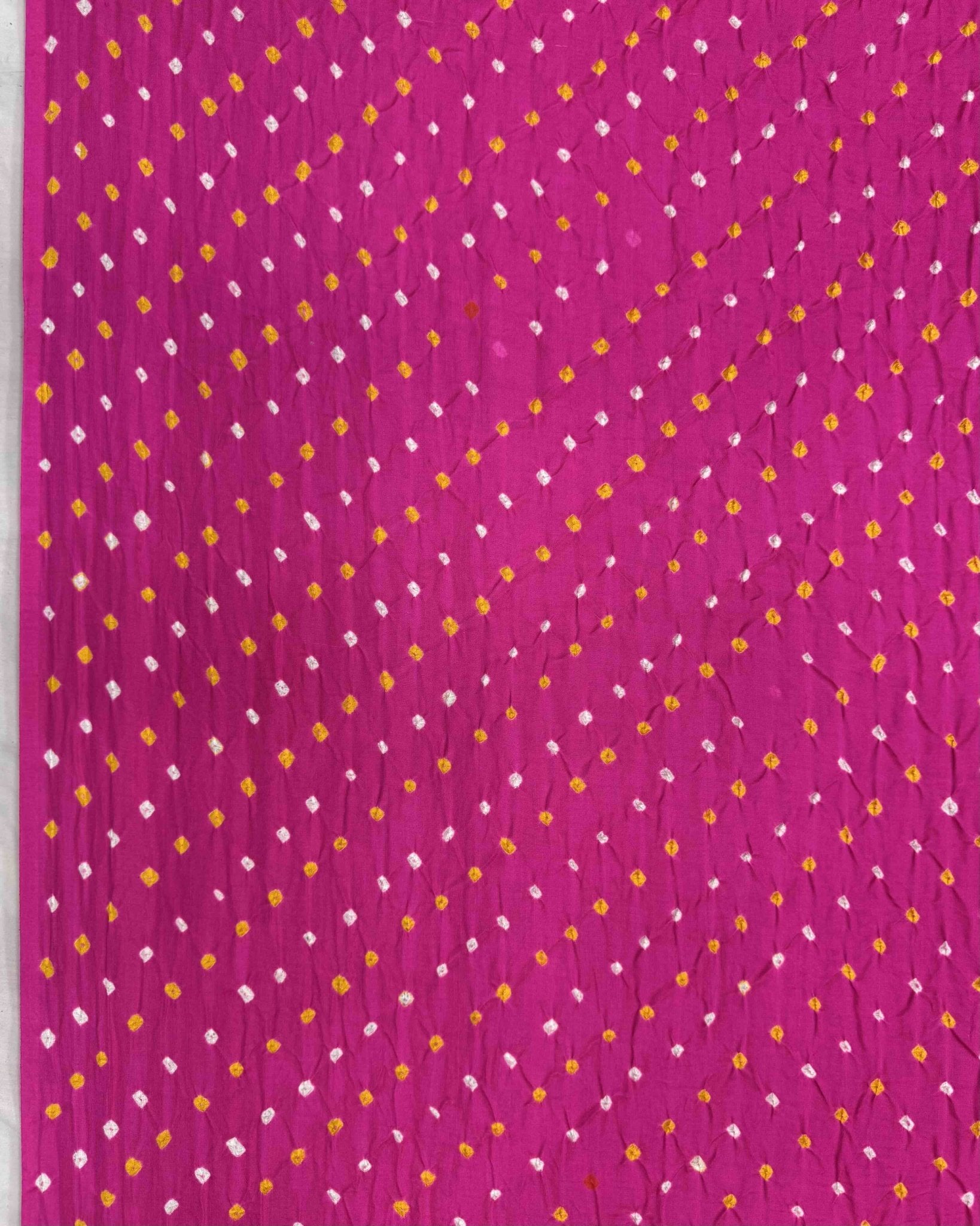 Pink Gajji Silk Bandhani Saree - SindhoiPatolaArt