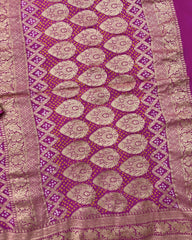 Pink Georgette Bandhani Saree - SindhoiPatolaArt