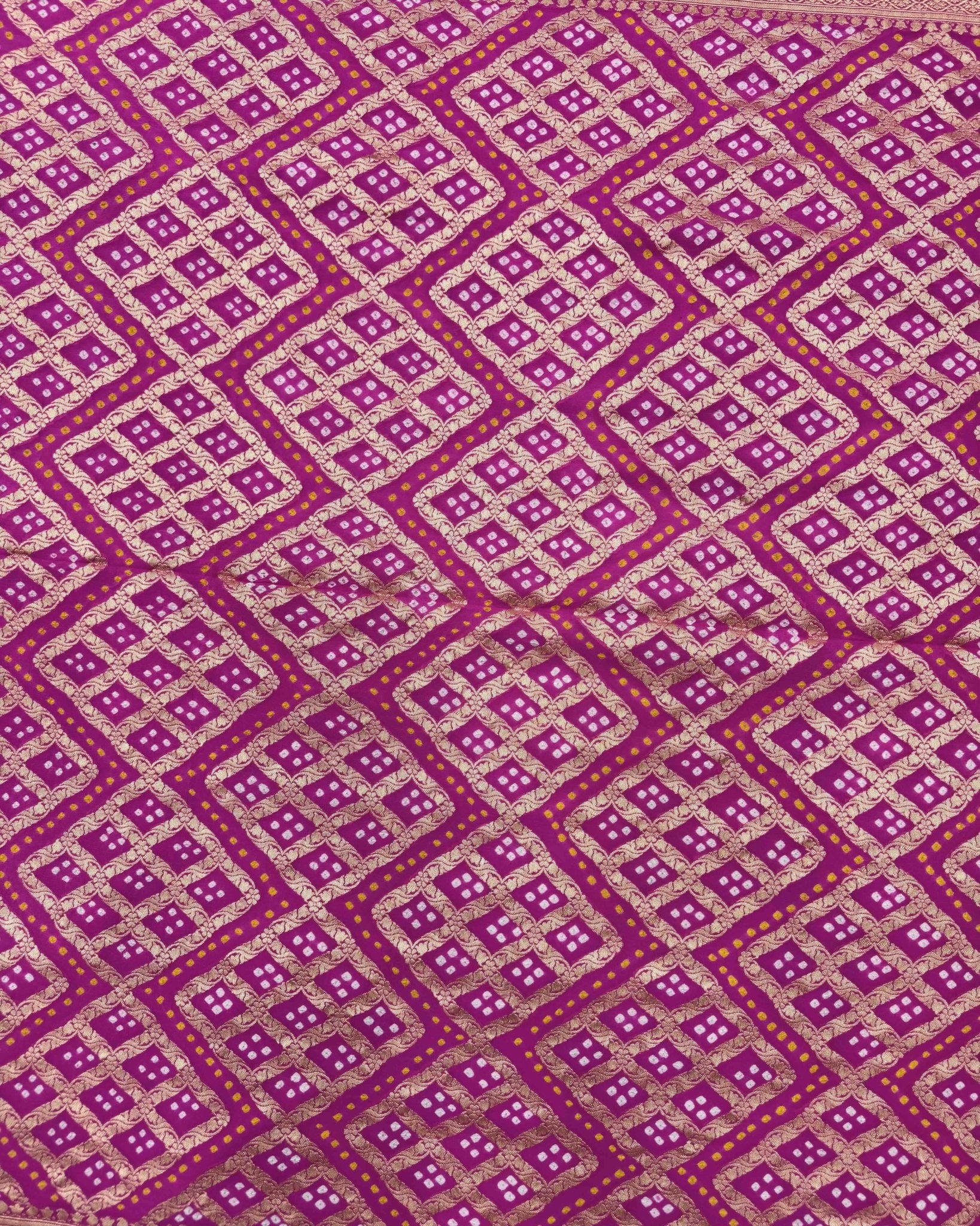 Pink Georgette Bandhani Saree - SindhoiPatolaArt