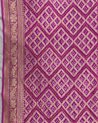 Pink Georgette Bandhani Saree - SindhoiPatolaArt