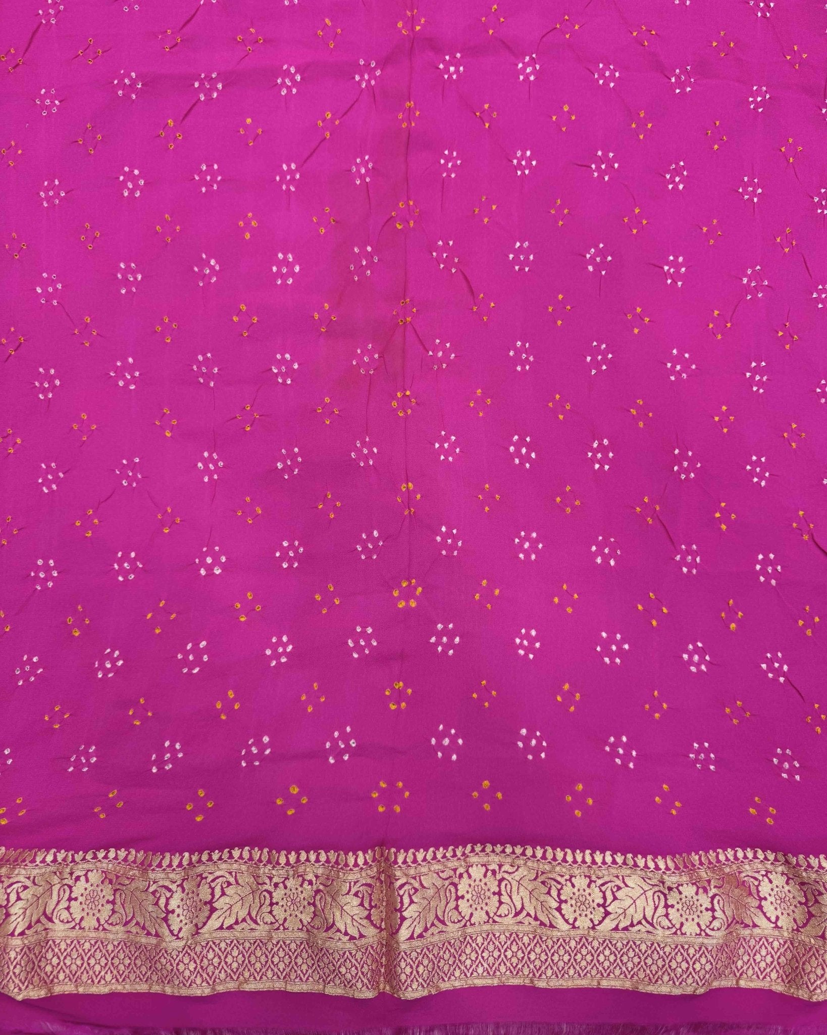 Pink Georgette Bandhani Saree - SindhoiPatolaArt