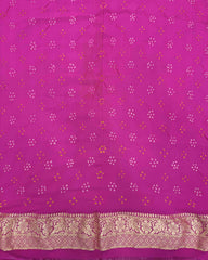Pink Georgette Bandhani Saree - SindhoiPatolaArt