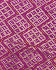 Pink Georgette Bandhani Saree - SindhoiPatolaArt