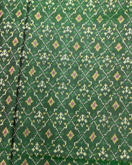 Pink & Green Buttonful Patola Saree - SindhoiPatolaArt