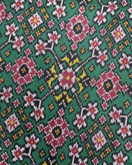 Pink & Green Navratan Patola Saree - SindhoiPatolaArt