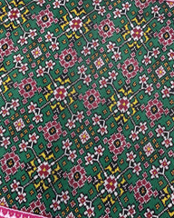 Pink & Green Navratan Patola Saree - SindhoiPatolaArt