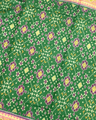 Pink & Green Navratan Patola Saree - SindhoiPatolaArt