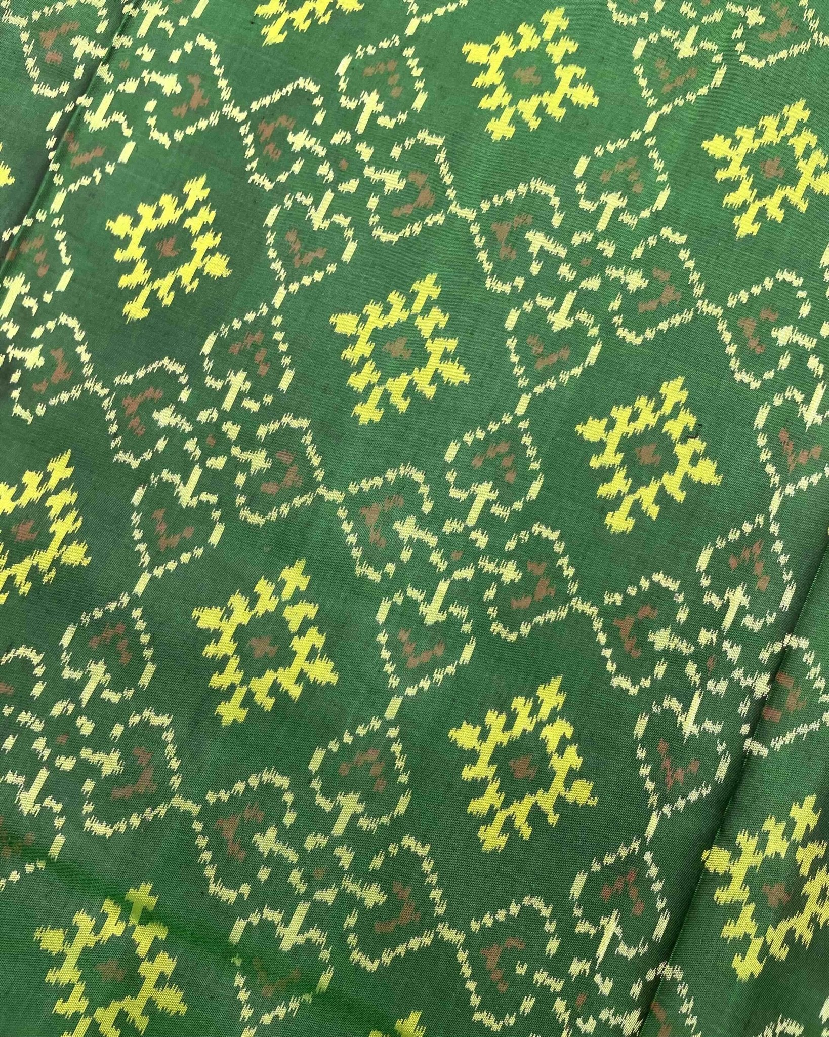 Pink & Green Panchanda Patola Saree - SindhoiPatolaArt