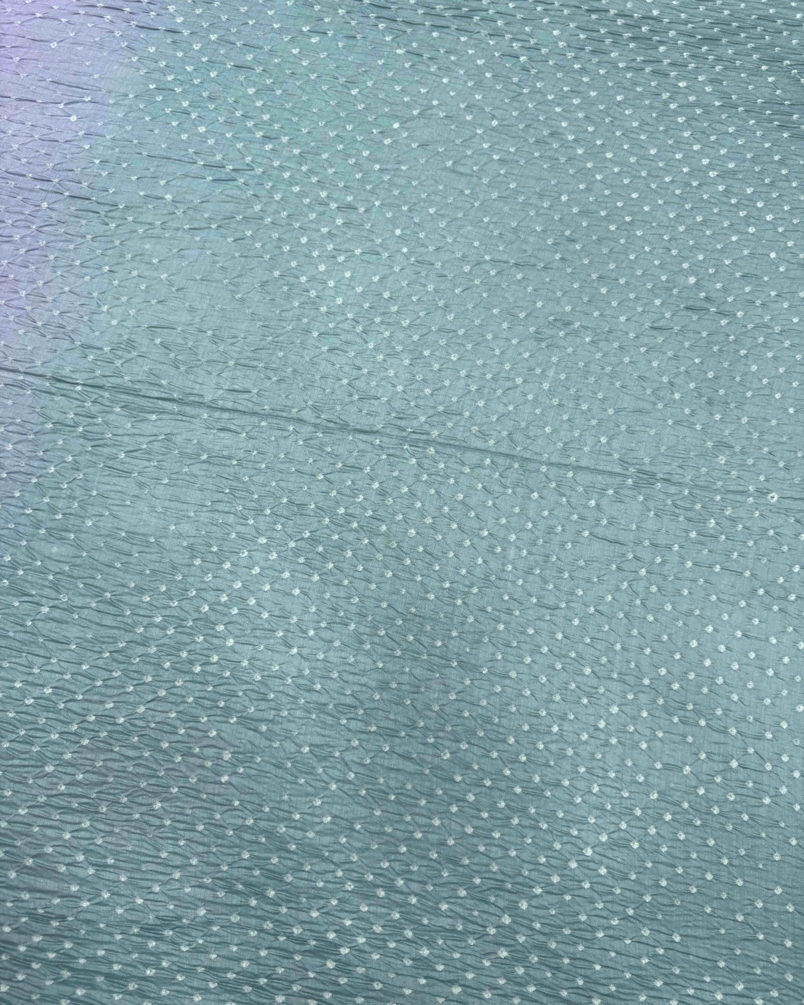 Pink & Grey Shaded Munga Silk Bandhani Saree - SindhoiPatolaArt